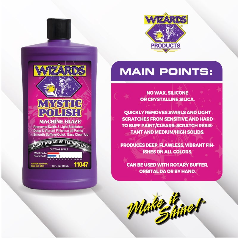 Wizards Mystic Polish Machine Glaze - Cutting Compound and Polish with Smart Abrasive Technology - Professional Car Scratch Remover - Water-Based Polishing Compound for Car Detailing Kit - 32 oz - Image 4